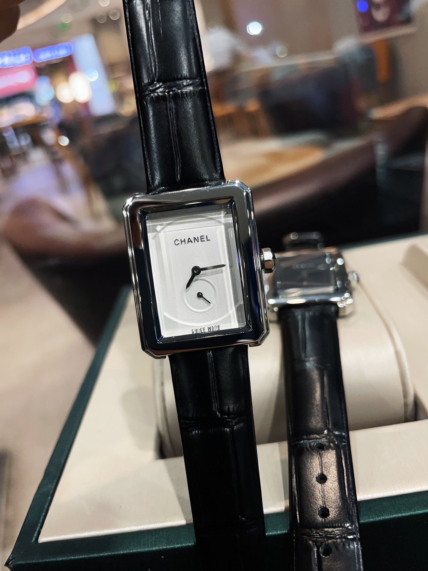 New Cheetah Chanel BOY.FRIEND TWEED Tweed Soft Leather Steel Strap Watch