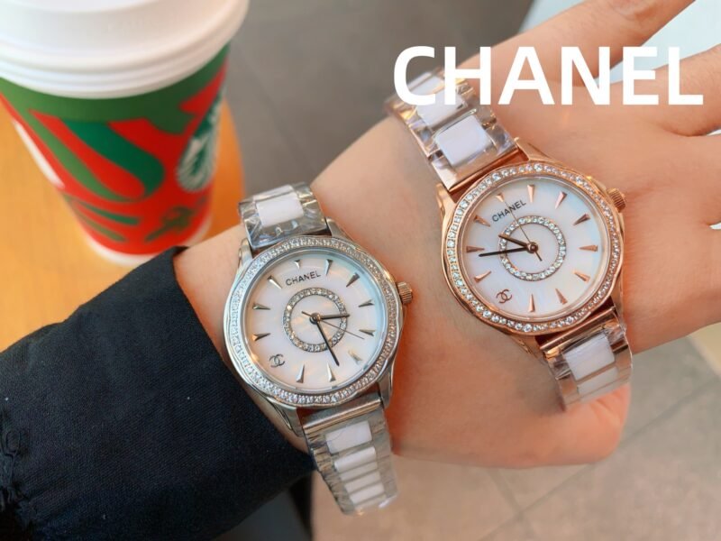 Chanel vintage dial watch with aristocratic charm, featuring a pearl and shell-inspired face