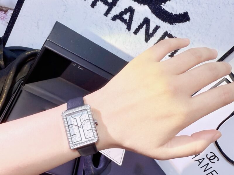 Chanel's classic design watch case from the BOY.FRIEND series at Place Vendome in Paris