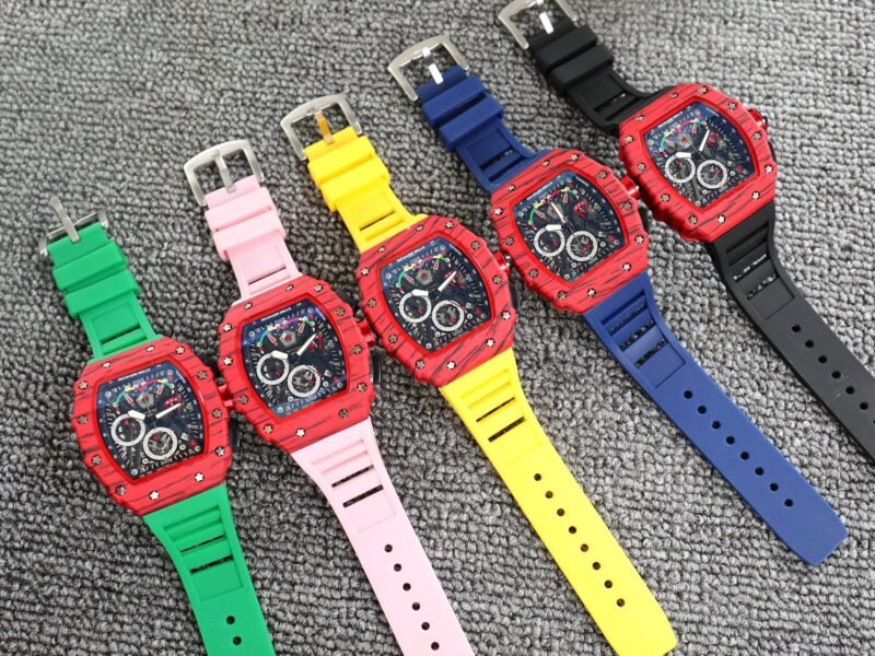 Richard Mille Men’s Multifunction Chronograph Watch – Six-Hand Sports Timepiece