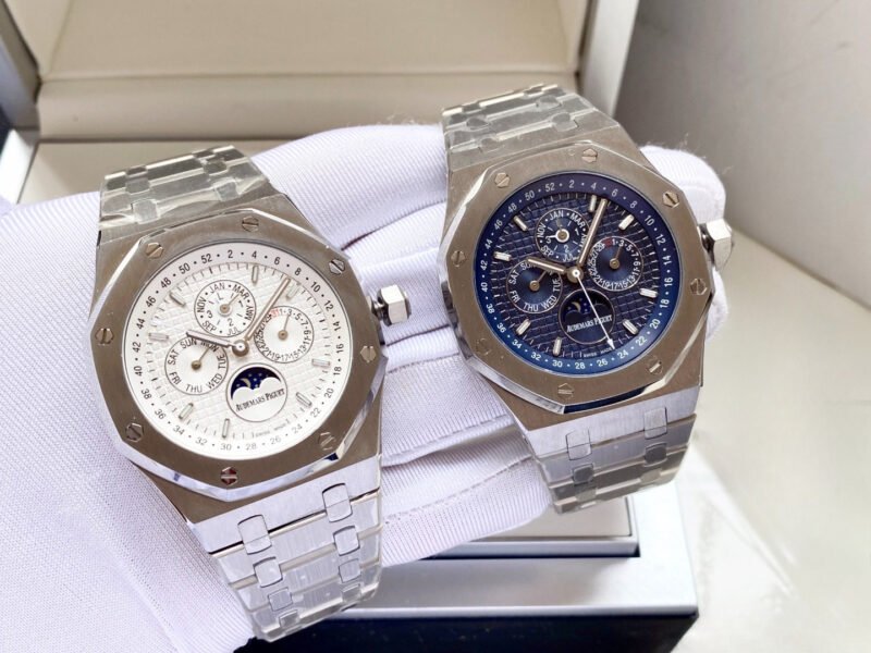 Audemars Piguet Royal Oak series, a perpetual calendar wristwatch with complex functions. Model: 26574ST1.OO.1220