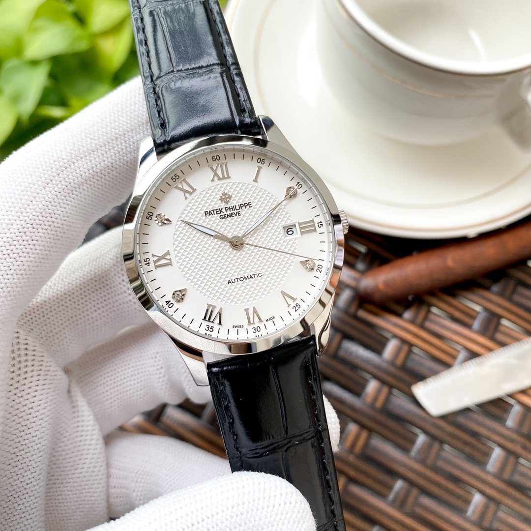 Patek Philippe Men's Wristwatch, Three-Pin Design, Exquisite Craftsmanship, Elegant & Noble Gentleman Style