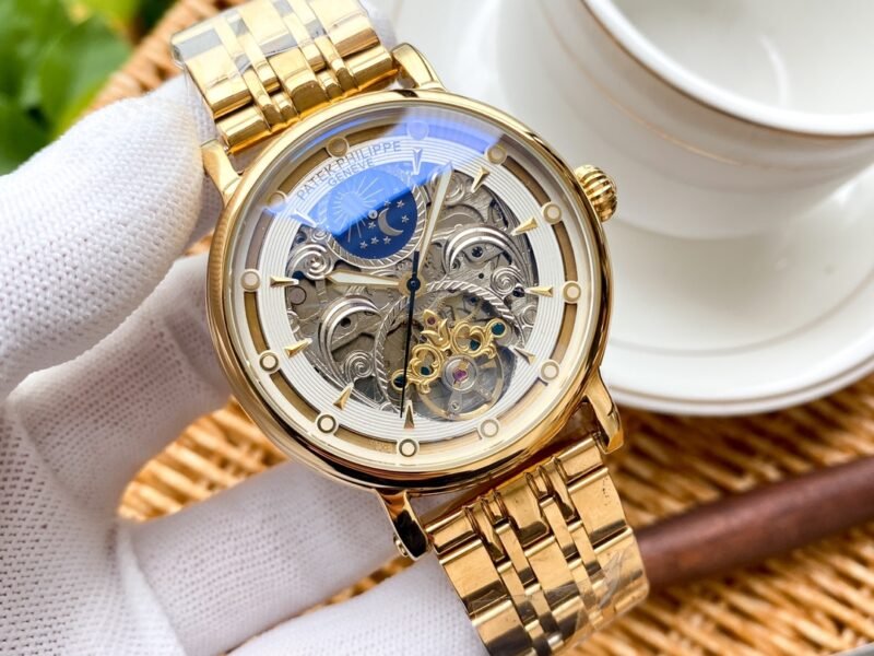 Patek Philippe Premium Men's Watch, Eye-Catching Skeleton Design, Exquisite Craftsmanship, Noble Elegance and Classic Gentleman Style