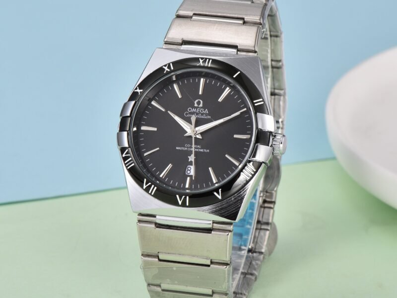 Omega Constellation Series | Quartz Skeleton Case Back | Men's Favorite Watch with Date Function | Bold and Elegant Design