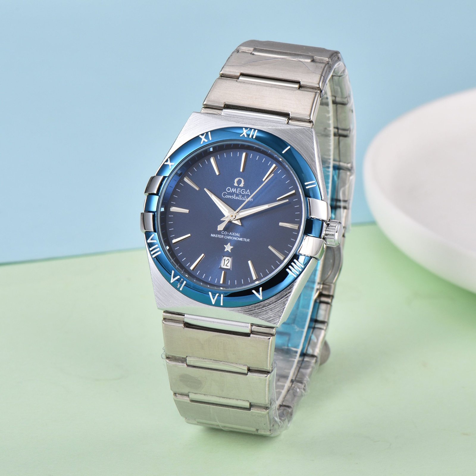 Omega Constellation Series | Quartz Skeleton Case Back | Men's Favorite Watch with Date Function | Bold and Elegant Design - Image 3