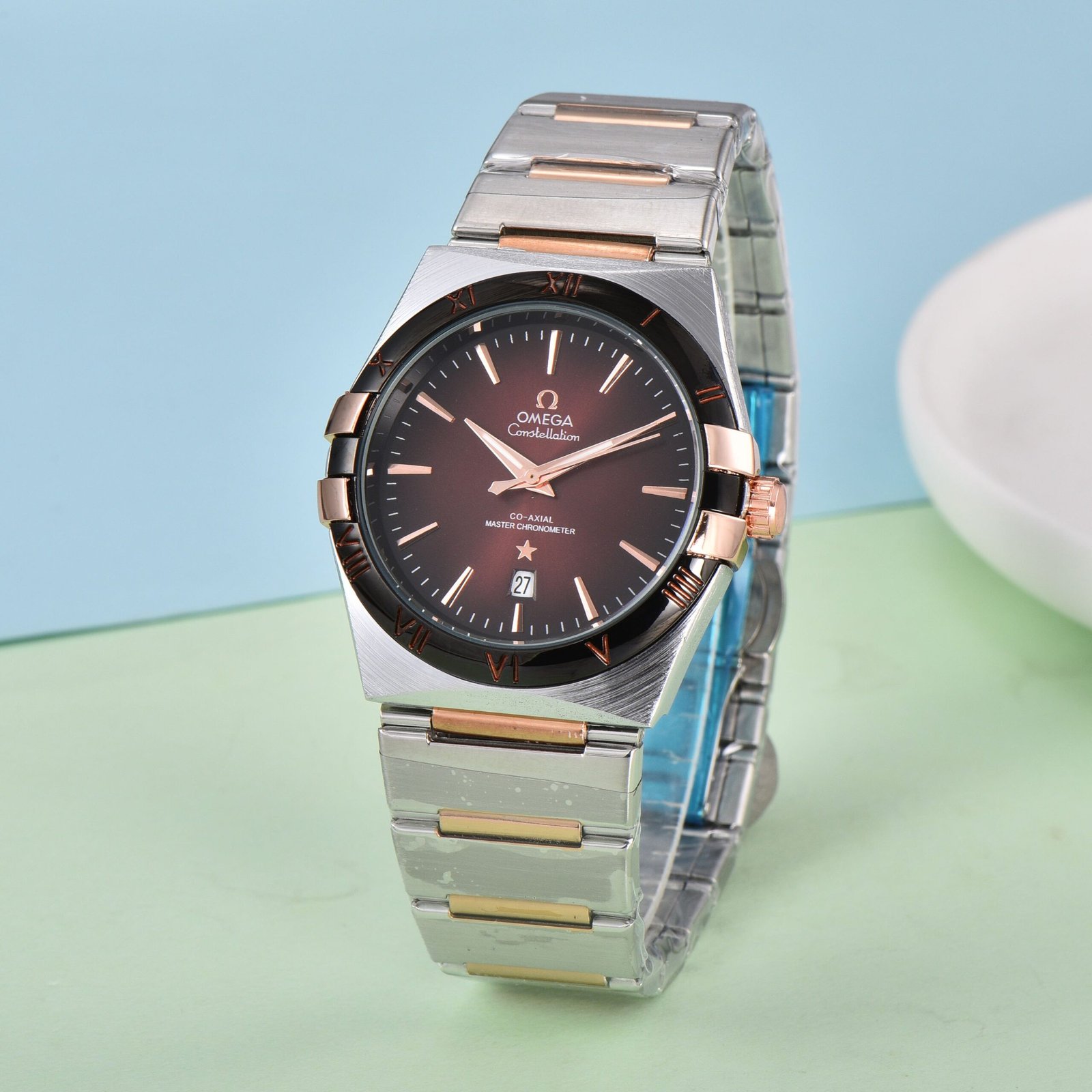 Omega Constellation Series | Quartz Skeleton Case Back | Men's Favorite Watch with Date Function | Bold and Elegant Design - Image 4