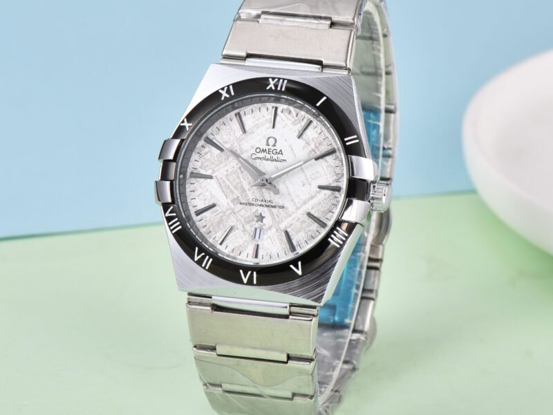 Omega Constellation Men’s Watch | Quartz Movement Skeleton Case Back | Date Window | Bold & Elegant Timepiece