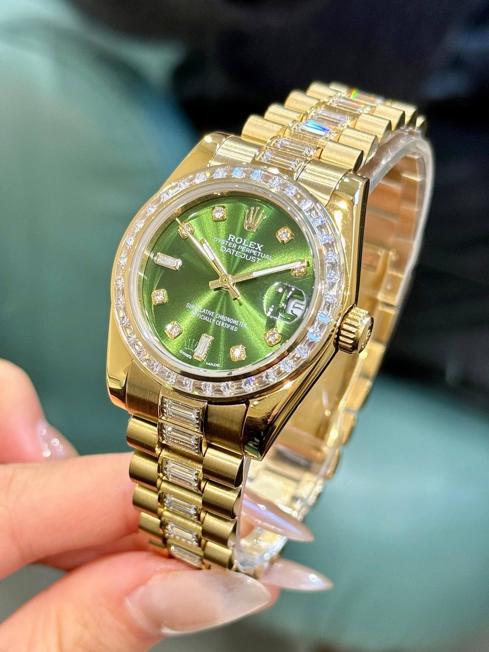 Rolex Date-Just 31mm Watch | White Diamond & 316 Stainless Steel Luxury Wristwatch - Image 5