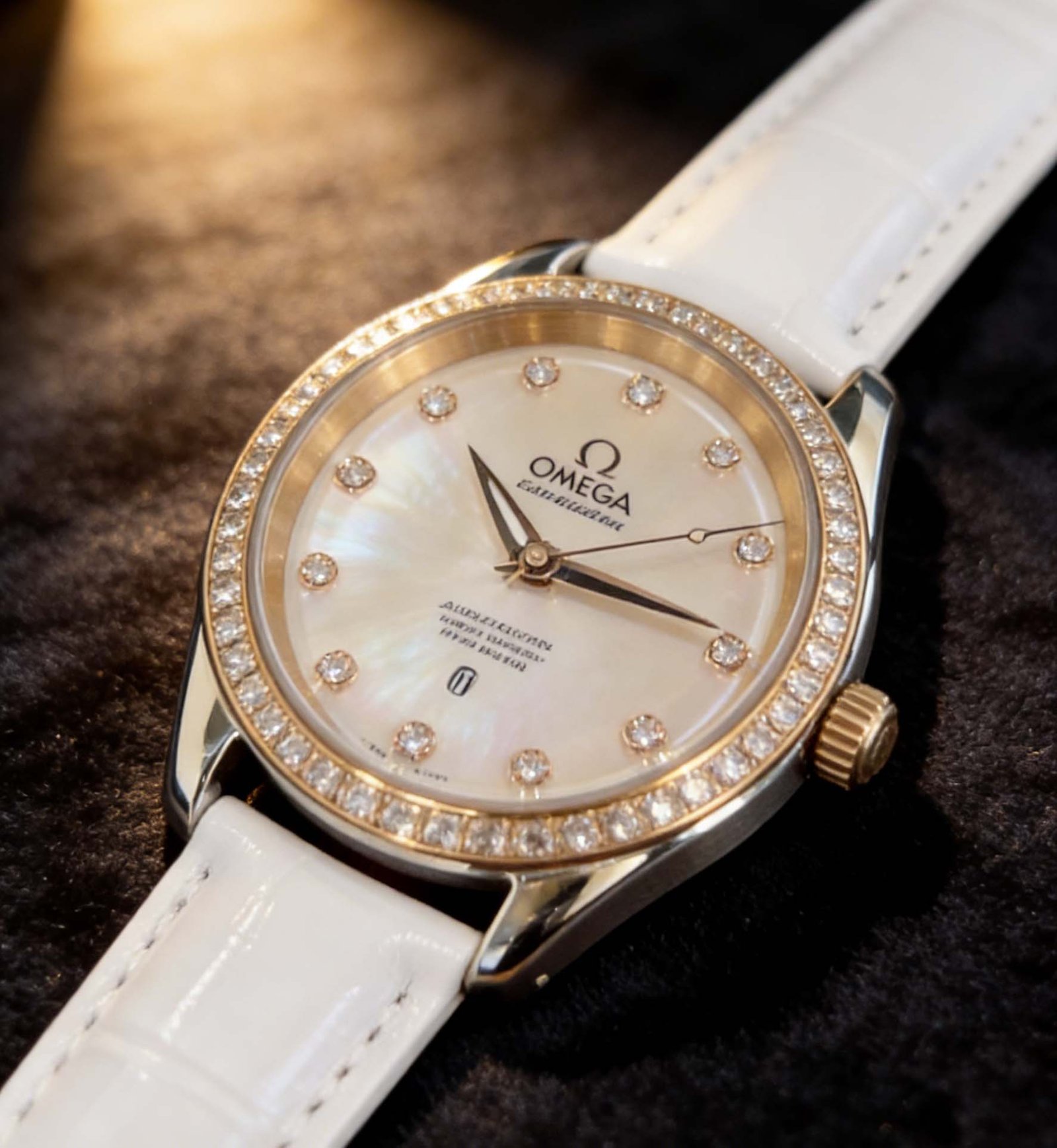 Omega Seamaster AquaTerra Ladies’ Watch with Diamond Bezel & Mother-of-Pearl Dial